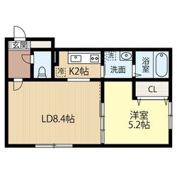 手稲駅 徒歩8分 4階の物件間取画像